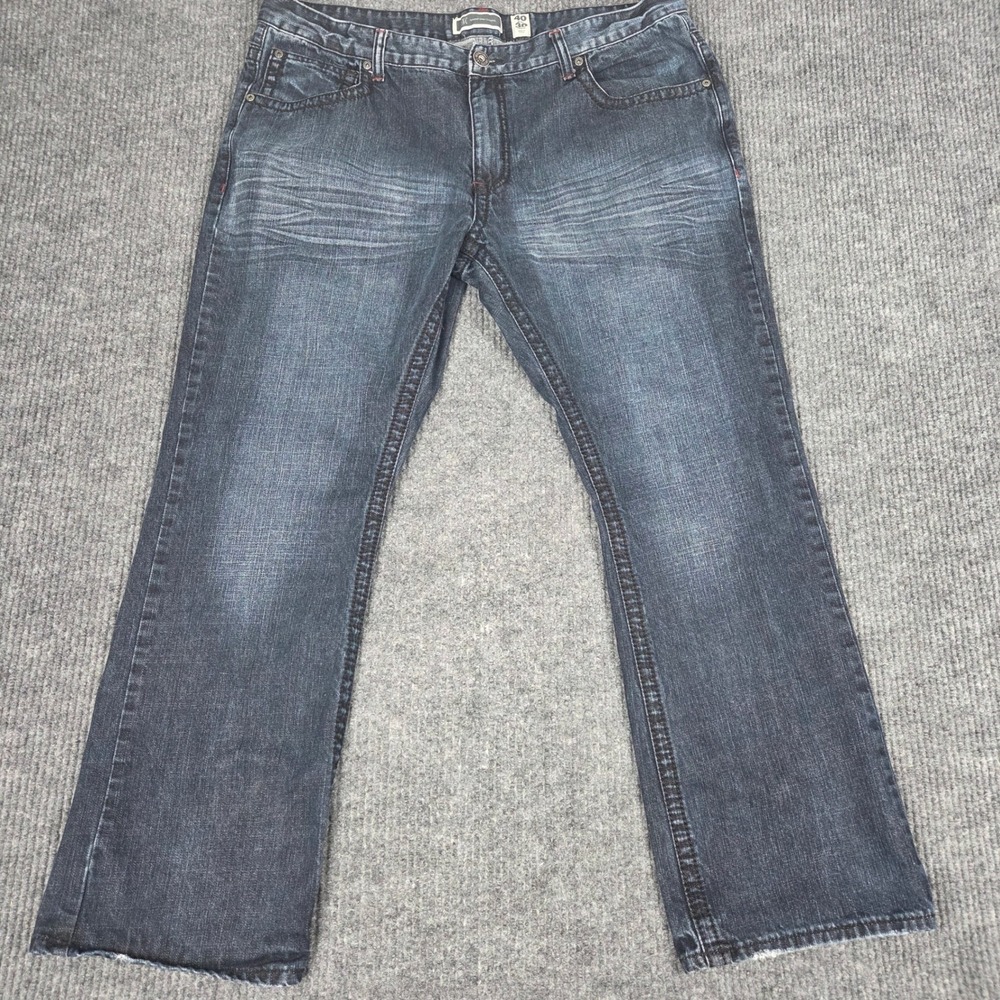 INC International Concepts Mens Modern Bootcut Jeans Dark Wash 40x30 Cotton